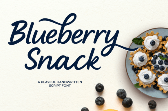 Discover the Sweet Charm of Blueberry Snack Font